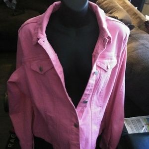 Womens Charter Club Pink Jean Jacket
